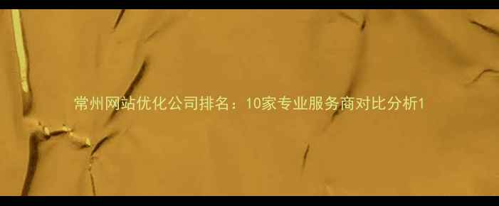 图片 常州网站优化公司排名：10家专业服务商对比分析1