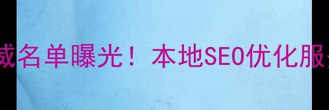 图片 平遥网站优化公司权威名单曝光！本地SEO优化服务商排名及避坑指南2