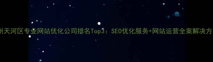 图片 广州天河区专业网站优化公司排名Top3：SEO优化服务+网站运营全案解决方案1