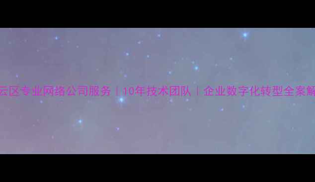图片 广州白云区专业网络公司服务｜10年技术团队｜企业数字化转型全案解决方案
