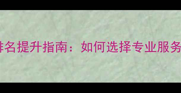 图片 广州网站优化公司排名提升指南：如何选择专业服务商+SEO优化全流程2