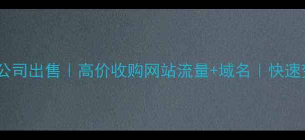 图片 广州网站建设公司出售｜高价收购网站流量+域名｜快速变现渠道推荐2