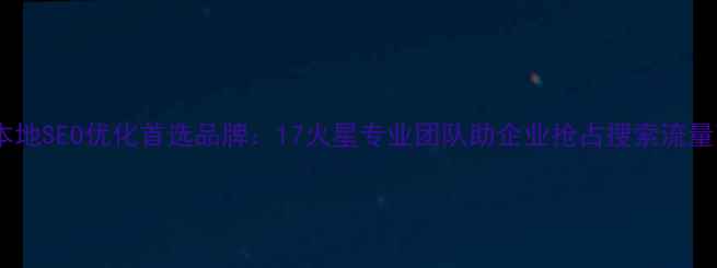图片 庆阳本地SEO优化首选品牌：17火星专业团队助企业抢占搜索流量高地1
