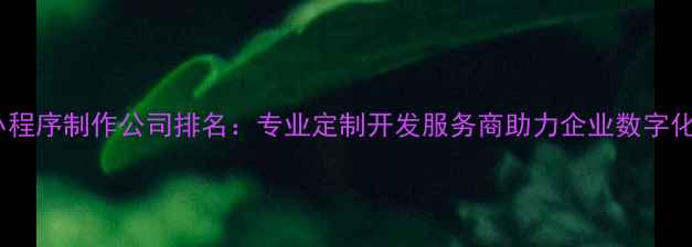 图片 德州小程序制作公司排名：专业定制开发服务商助力企业数字化转型2