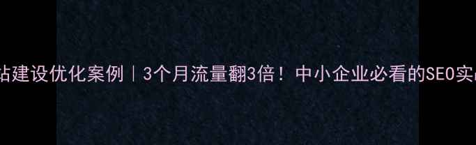 图片 惠州网站建设优化案例｜3个月流量翻3倍！中小企业必看的SEO实战指南2
