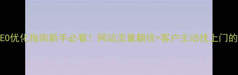 图片 成都本地SEO优化指南新手必看！网站流量翻倍+客户主动找上门的6个秘籍✨