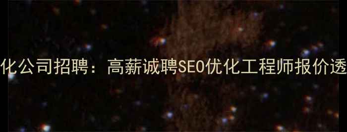 图片 成都网站优化公司招聘：高薪诚聘SEO优化工程师报价透明团队扩建
