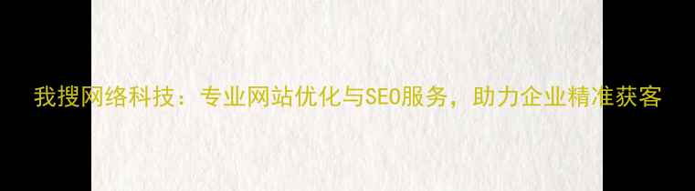 图片 我搜网络科技：专业网站优化与SEO服务，助力企业精准获客
