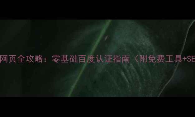 图片 手机制作个人网页全攻略：零基础百度认证指南（附免费工具+SEO优化技巧）2