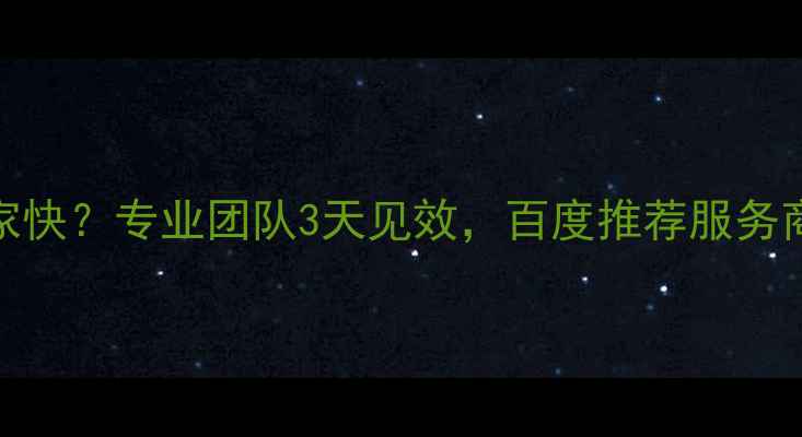 图片 手机网站优化哪家快？专业团队3天见效，百度推荐服务商排名及避坑指南