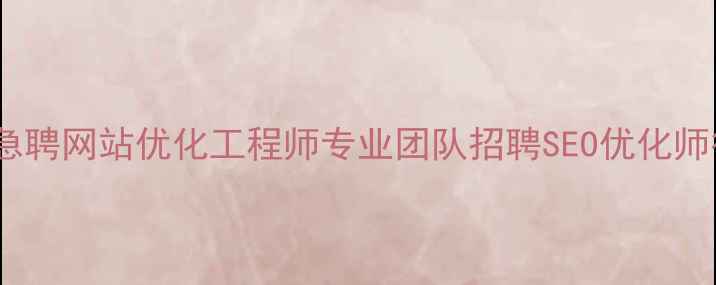 图片 揭阳高薪急聘网站优化工程师专业团队招聘SEO优化师待遇优厚2