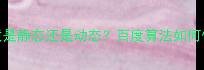 图片 搜索引擎本质是静态还是动态？百度算法如何优化网站收录