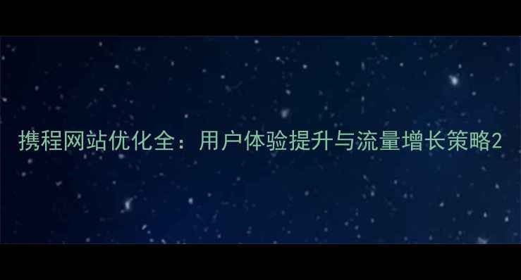 图片 携程网站优化全：用户体验提升与流量增长策略2