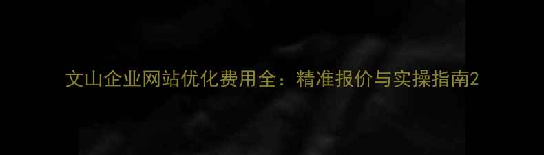 图片 文山企业网站优化费用全：精准报价与实操指南2