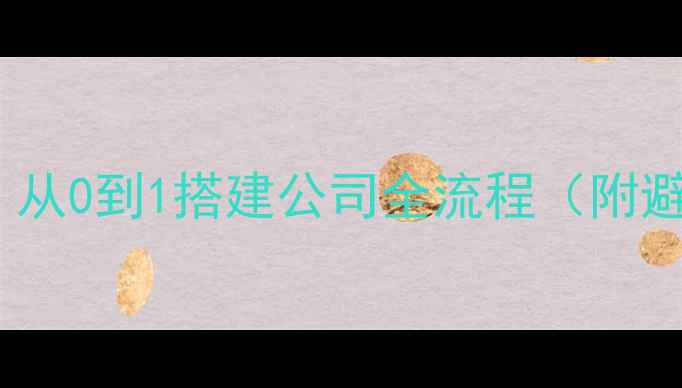 图片 新手必看！从0到1搭建公司全流程（附避坑指南）2