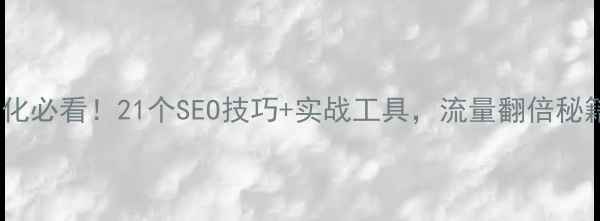 图片 新网站优化必看！21个SEO技巧+实战工具，流量翻倍秘籍大公开2
