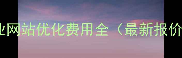 图片 日照本地企业网站优化费用全（最新报价+服务流程）