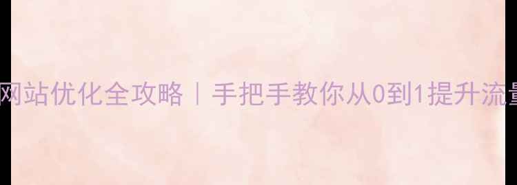 图片 日照网站优化全攻略｜手把手教你从0到1提升流量✨2