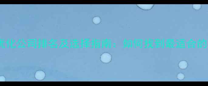 图片 昆明网站优化公司排名及选择指南：如何找到最适合的SEO服务商