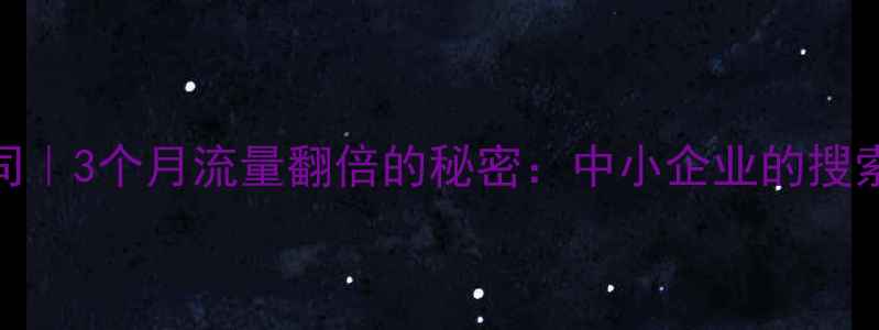 图片 晴隆SEO优化公司｜3个月流量翻倍的秘密：中小企业的搜索排名提升指南1