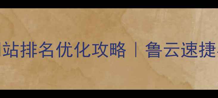 图片 最新SEO网站排名优化攻略｜鲁云速捷实操指南2