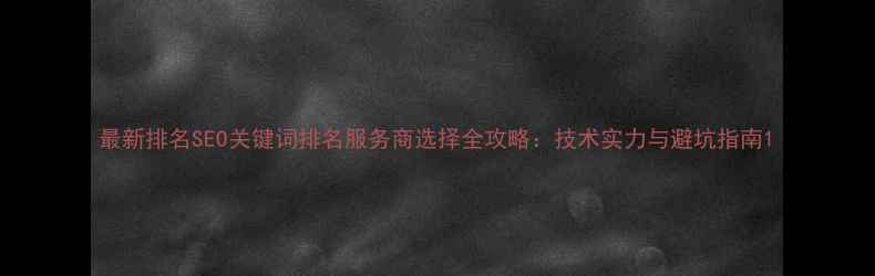 图片 最新排名SEO关键词排名服务商选择全攻略：技术实力与避坑指南1