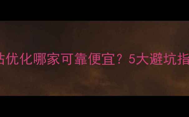 图片 最新推荐网站优化哪家可靠便宜？5大避坑指南+真实案例