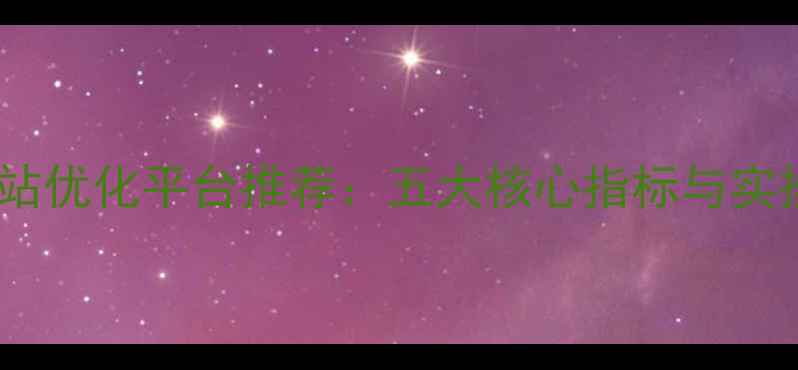 图片 最新网站优化平台推荐：五大核心指标与实操指南1