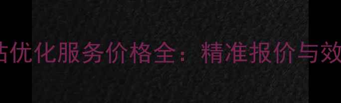 图片 望江地区网站优化服务价格全：精准报价与效果保障方案1