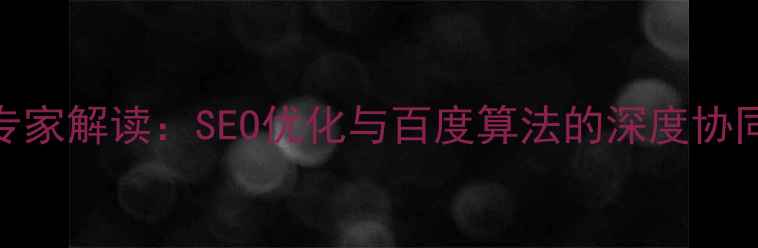 图片 权威专家解读：SEO优化与百度算法的深度协同策略