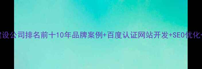 图片 杭州网站建设公司排名前十10年品牌案例+百度认证网站开发+SEO优化一站式服务
