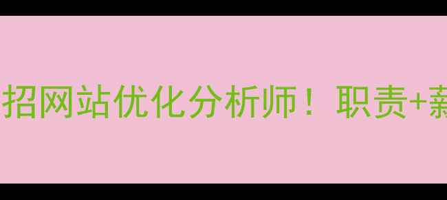 图片 标题优化湛江高薪急招网站优化分析师！职责+薪资+晋升路径全公开