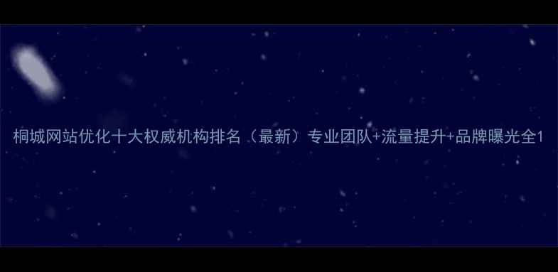 图片 桐城网站优化十大权威机构排名（最新）专业团队+流量提升+品牌曝光全1