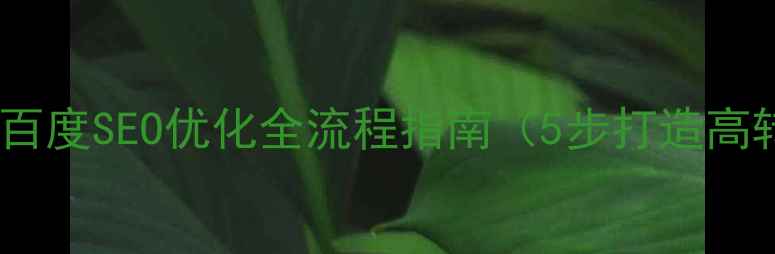 图片 模板网站搭建与百度SEO优化全流程指南（5步打造高转化模板网站）2
