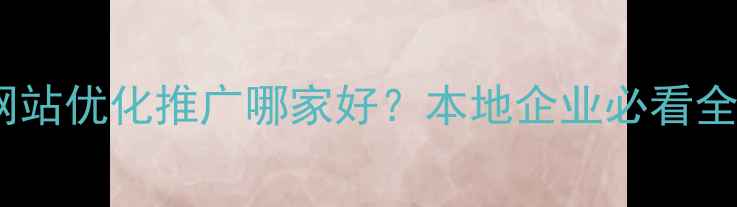图片 武威网站优化推广哪家好？本地企业必看全攻略1