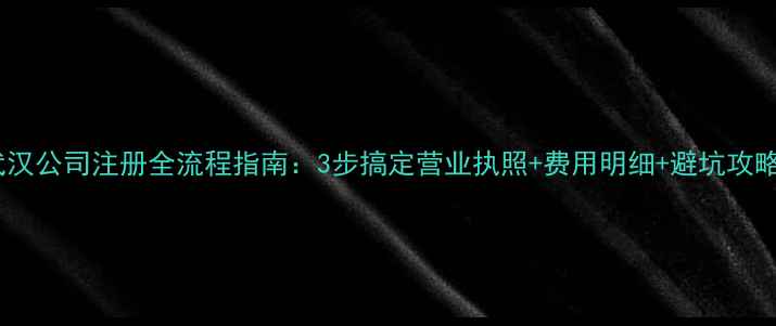 图片 武汉公司注册全流程指南：3步搞定营业执照+费用明细+避坑攻略1