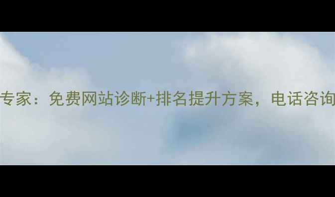 图片 江门SEO优化专家：免费网站诊断+排名提升方案，电话咨询享专属服务2