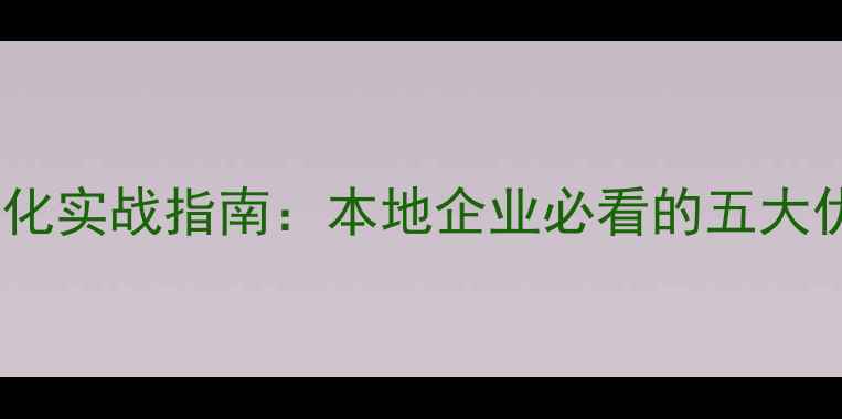 图片 沈阳品牌网站优化实战指南：本地企业必看的五大优化策略与案例1