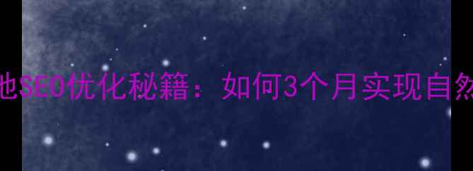 图片 沈阳沈河本地SEO优化秘籍：如何3个月实现自然排名跃升？