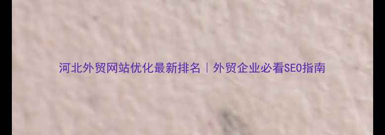 图片 河北外贸网站优化最新排名｜外贸企业必看SEO指南