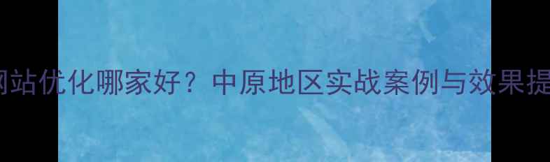 图片 河南省网站优化哪家好？中原地区实战案例与效果提升方案2