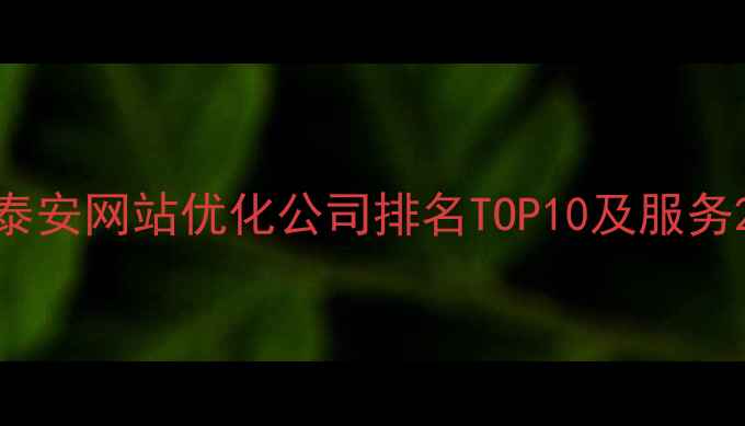 图片 泰安网站优化公司排名TOP10及服务2