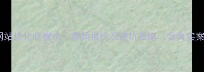 图片 泰州网站优化收费全：最新报价及避坑指南（含真实案例）1