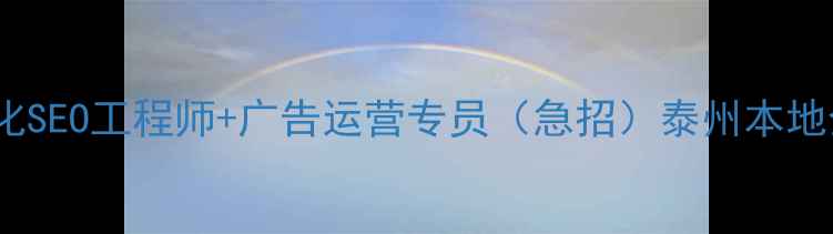 图片 泰州高薪招聘：网站优化SEO工程师+广告运营专员（急招）泰州本地企业急聘数字营销人才2