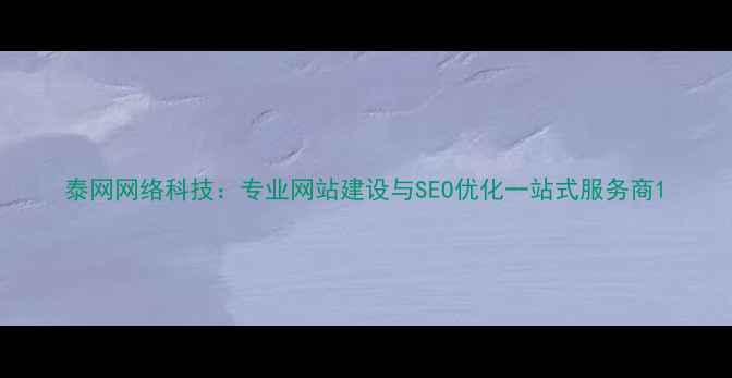 图片 泰网网络科技：专业网站建设与SEO优化一站式服务商1