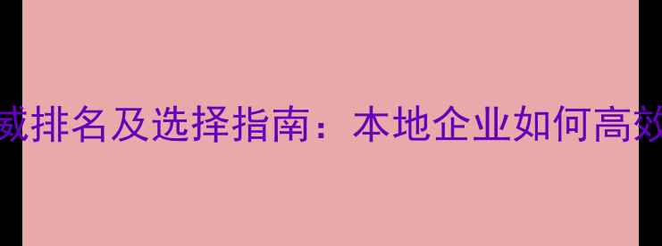 图片 淮安网络优化公司权威排名及选择指南：本地企业如何高效提升线上曝光与转化