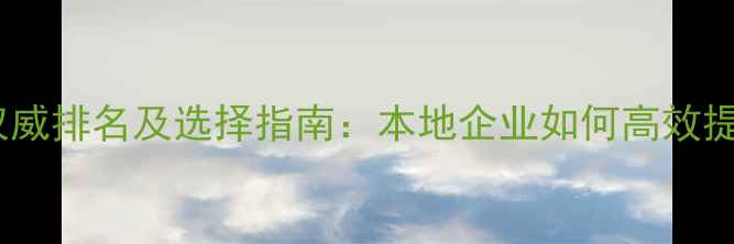 图片 淮安网络优化公司权威排名及选择指南：本地企业如何高效提升线上曝光与转化1