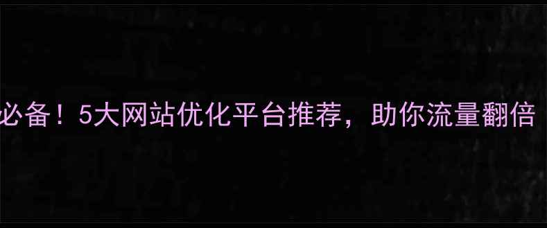 图片 深圳中小型企业必备！5大网站优化平台推荐，助你流量翻倍（附免费工具）1