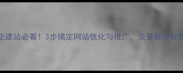 图片 深圳企业建站必看！3步搞定网站优化与推广，流量翻倍秘籍大公开