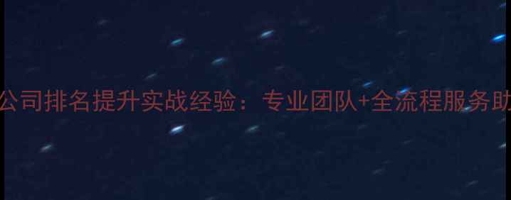 图片 深泽地区SEO优化公司排名提升实战经验：专业团队+全流程服务助力企业精准获客2